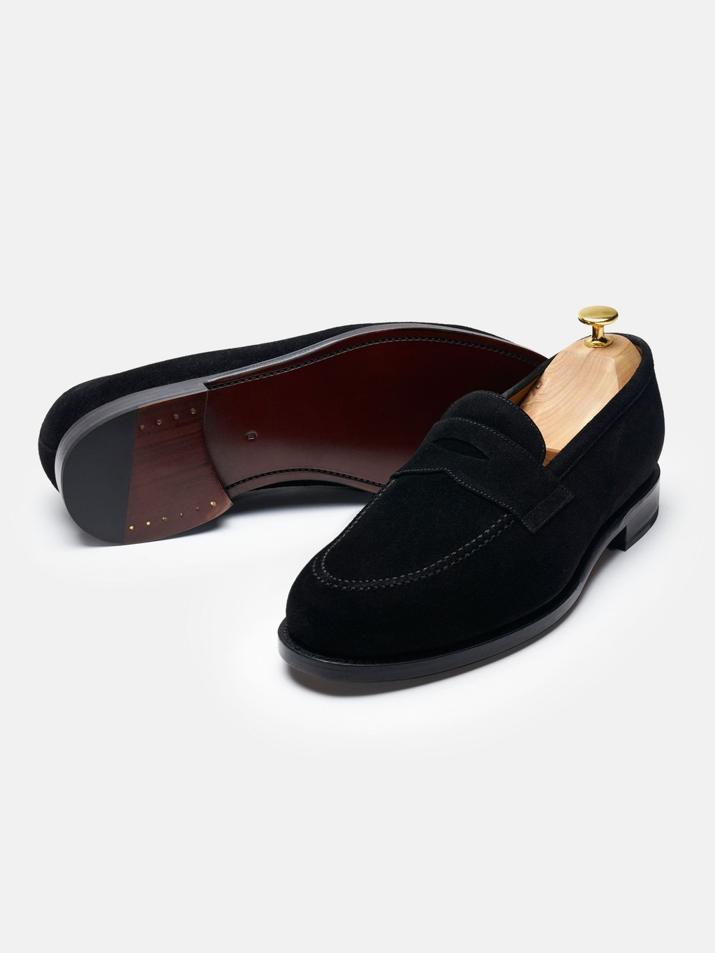 The Penny Loafer - Black Suede