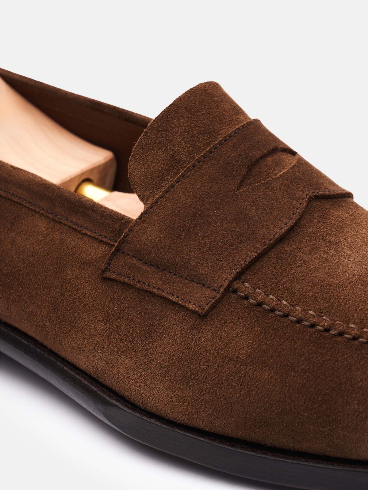 The Penny Loafer - Medium Brown Suede - Unlined
