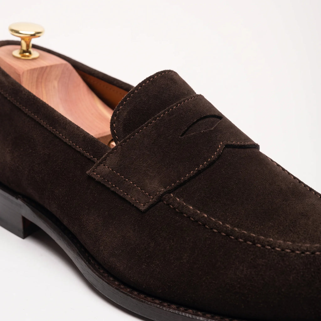 Men's Brown Suede Penny Loafers