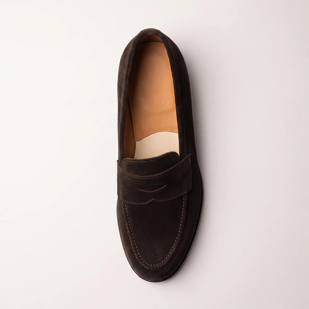Men's Brown Suede Penny Loafers
