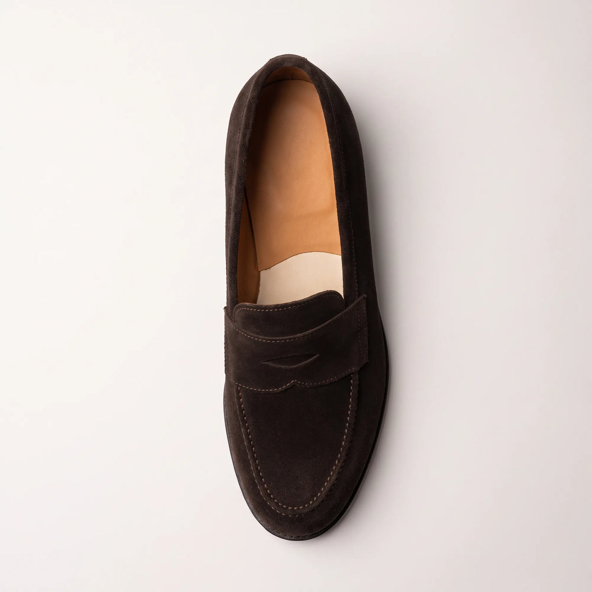 Men's Brown Suede Penny Loafers
